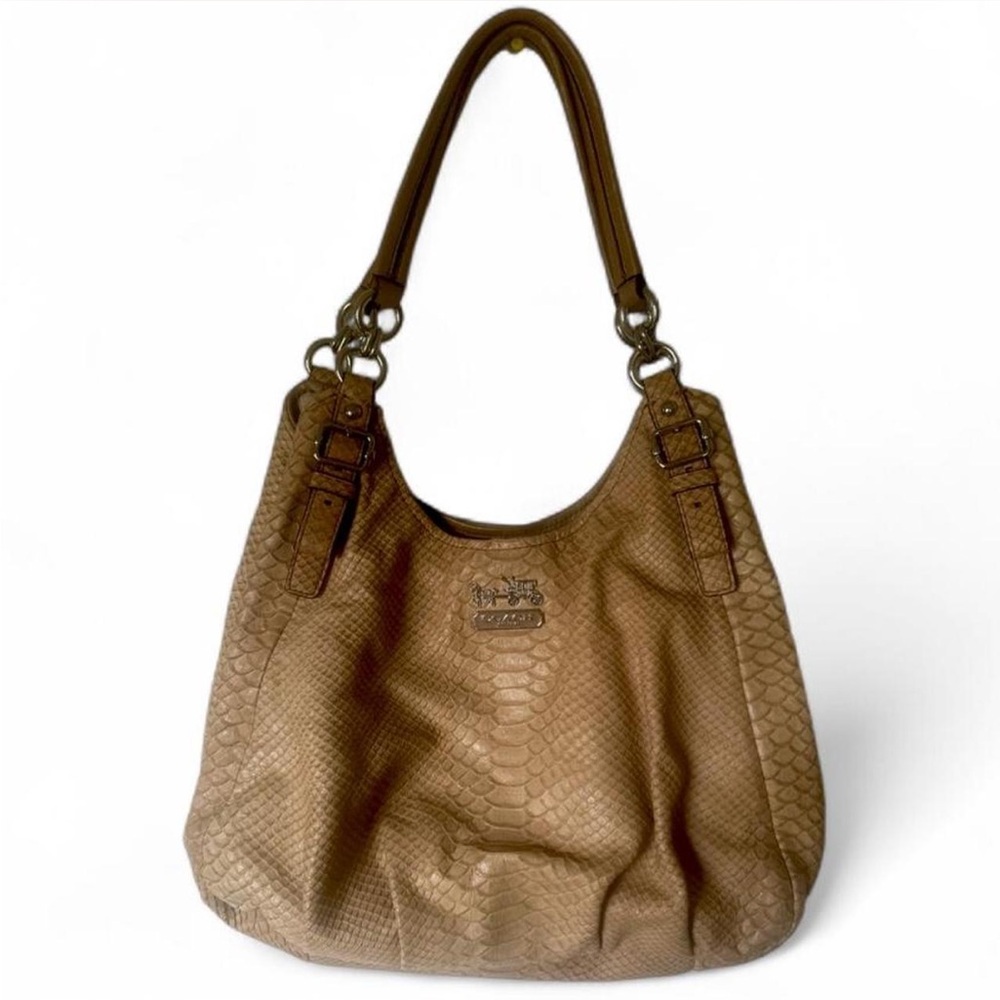 Coach Madison Python-Embossed Hobo Shoulder Bag- … - image 2